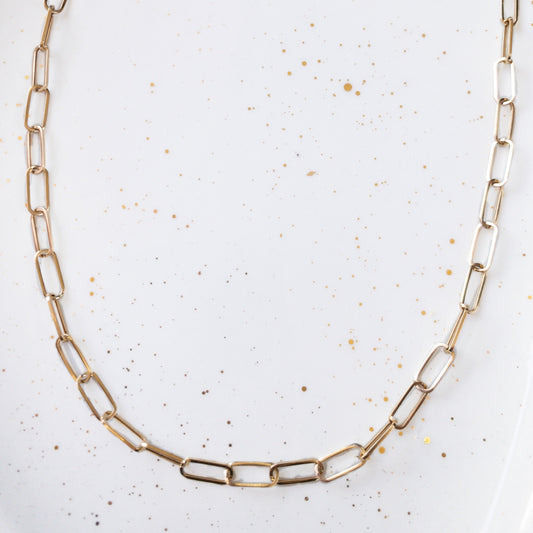 Paper Clip Gold Necklace