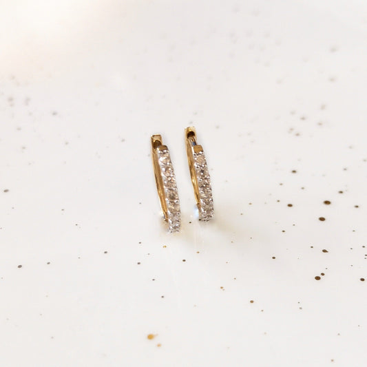 Small Gold and Diamonds Hoops