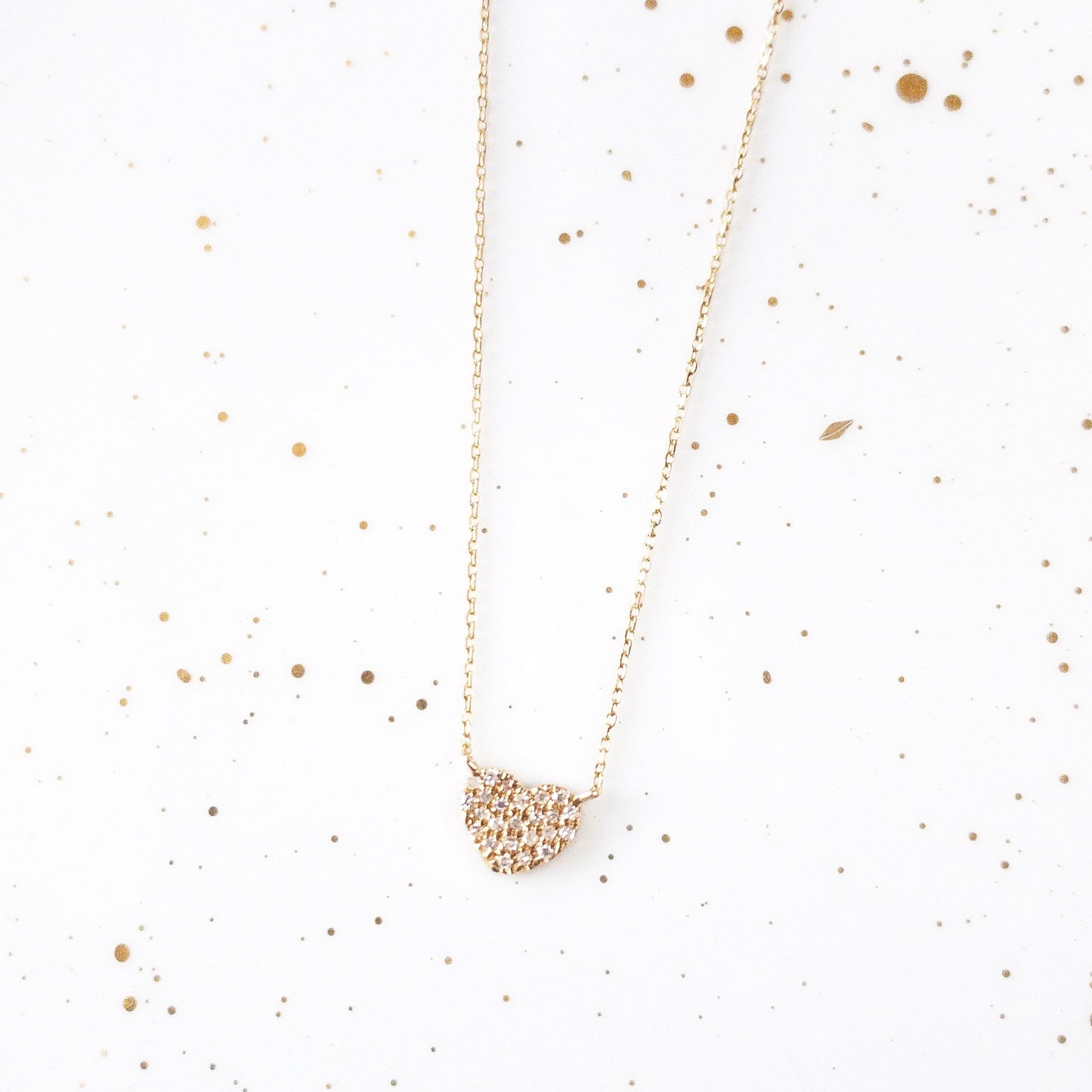 14k Heart + Diamond Necklace