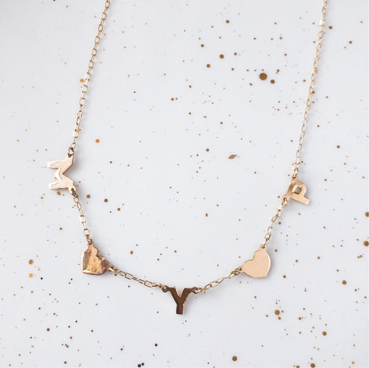 5 Charm Gold Necklace