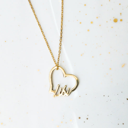 Name in a Heart Necklace