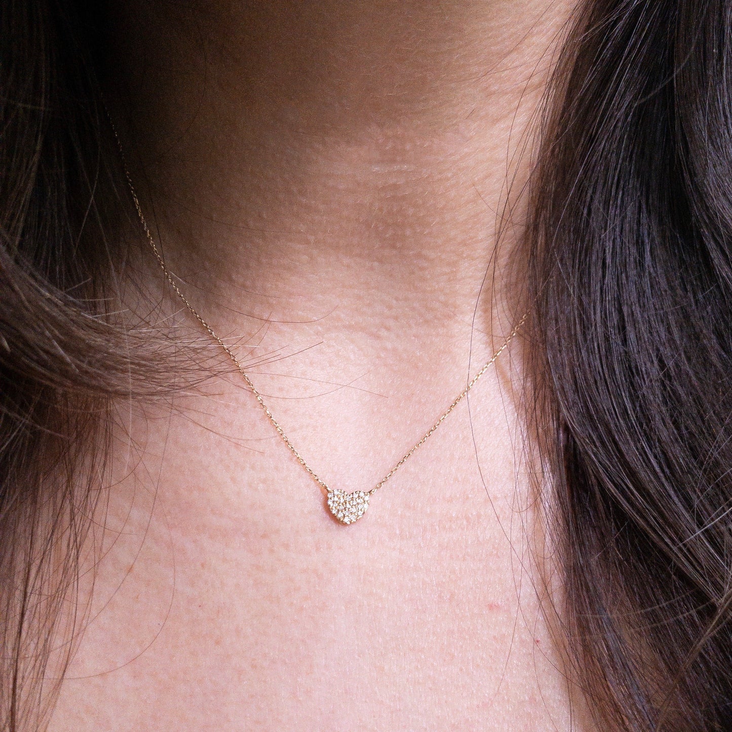 14k Heart + Diamond Necklace