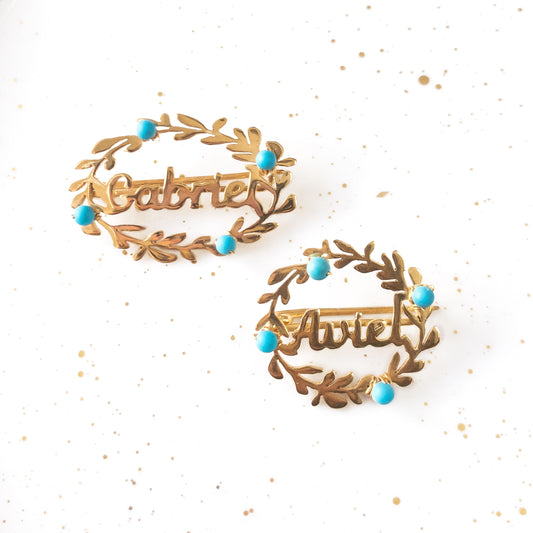 Turquoise Name Baby Pin