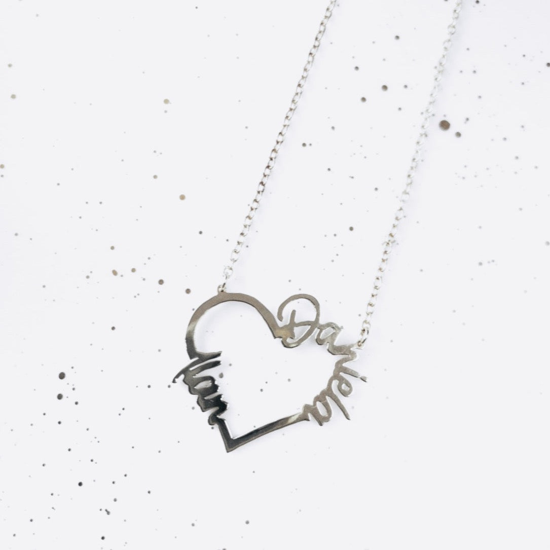 Big Heart + Two Name Necklace