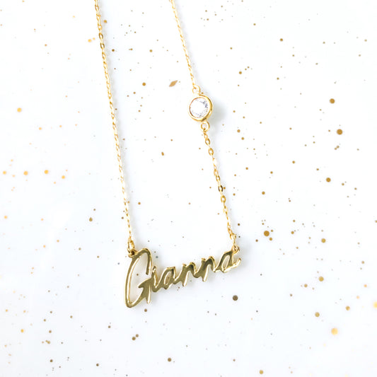 One Name and Zirconia Necklace
